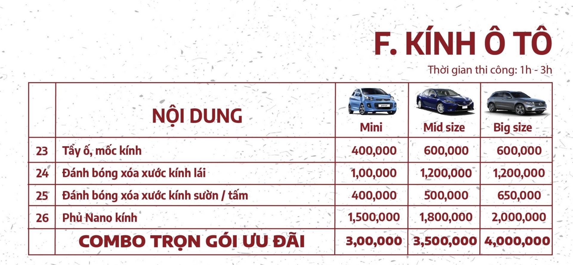 Tẩy ố kính, xóa ố kính lái, Làm sạch kính ô tô, Tẩy mốc kính xe, Xevaban.com ở 214 Giải Phóng là trung tâm chăm sóc xe hàng đầu tại Hà Nội