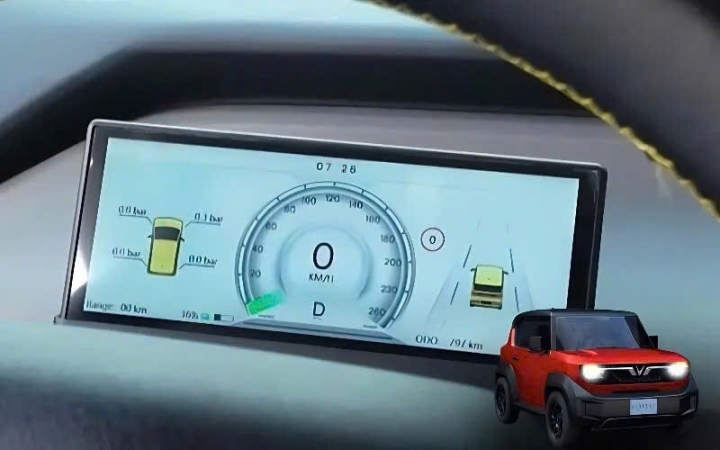 Màn hình ODO tích hợp áp suất lốp - cam lề VF3